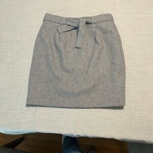 LOFT Gray Mini Skirt with Bow Detail